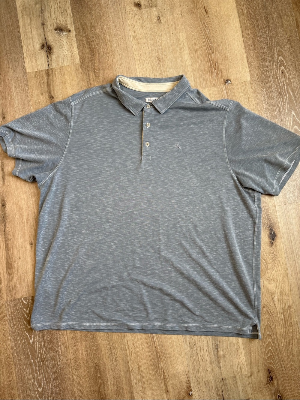 Tommy Bahama Gray Slub Knit Polo Shirt 2XL